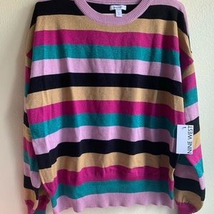 NWT Nine West Multicolor Striped Sweater Sz XL